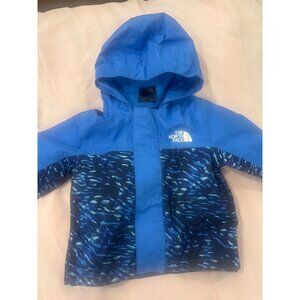 The North Face Baby 0-3M Blue Dryvent Hooded Jacket With Printed Design